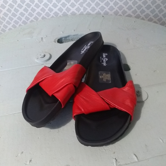 NWOT Italian leather San Giorgio molded sandals - Picture 2 of 6